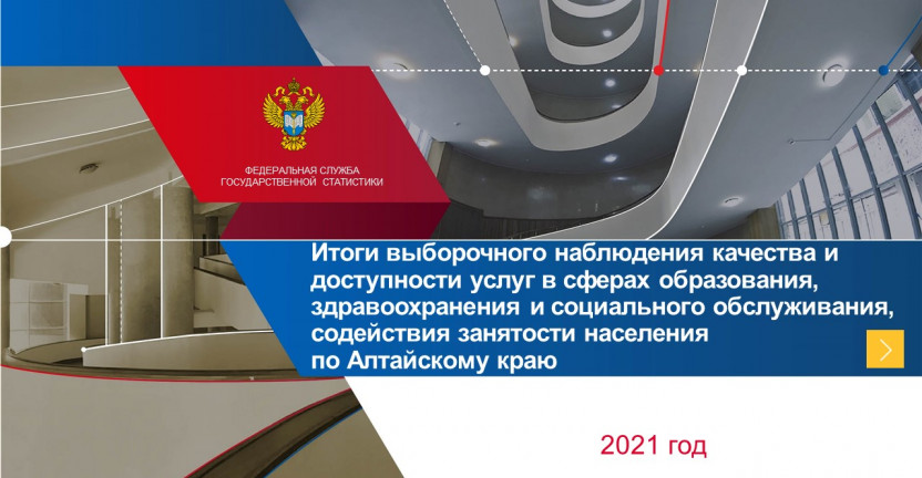 Итоги выборочного наблюдения качества и доступности услуг в сферах образования, здравоохранения и социального обслуживания, содействия занятости населения по Алтайскому краю. 2021 год